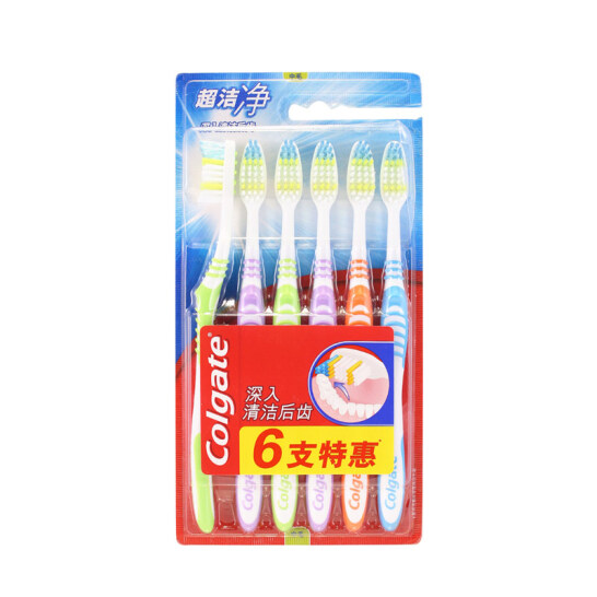 高露洁（Colgate） 新超洁净牙刷6支装×3